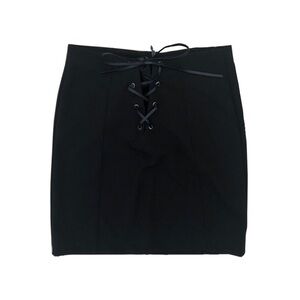 Clock House Black Lace Up Tue Mini Skirt